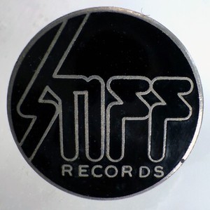 Vintage 70s STIFF RECORDS label industry promo badge enamel button cloisonne pin