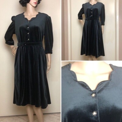 Anthony Richards Vintage Black Velvet Gothic Dress | eBay
