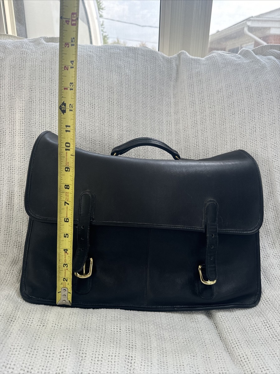 Vintage Coach Briefcase No. 782-202 Black Leather W/Gold Trim | eBay