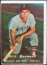 1957 Topps #202 DICK GERNERT Boston Red Sox MLB baseball card EX