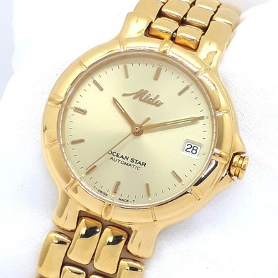 Mido Ocean Star Automatic swiss made gold plated watch, unworn