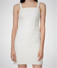 NWT $140 Michael Kors Hagen Square Neck Jacquard Dress White