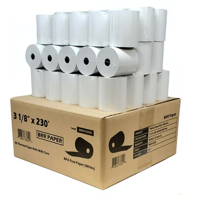 Clover Thermal Receipt Paper - 50 Rolls, 3 1/8" X 230' BPA Free, Compatible With Clover Station, Epson, Star & More POS Printers - View #11