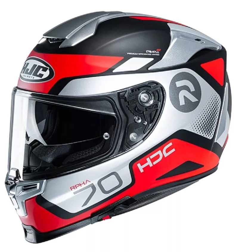Casco hjc rojo y negro sale