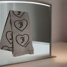 Juicy Couture Scarf Heart Logo 2010 84 Gray Black Read