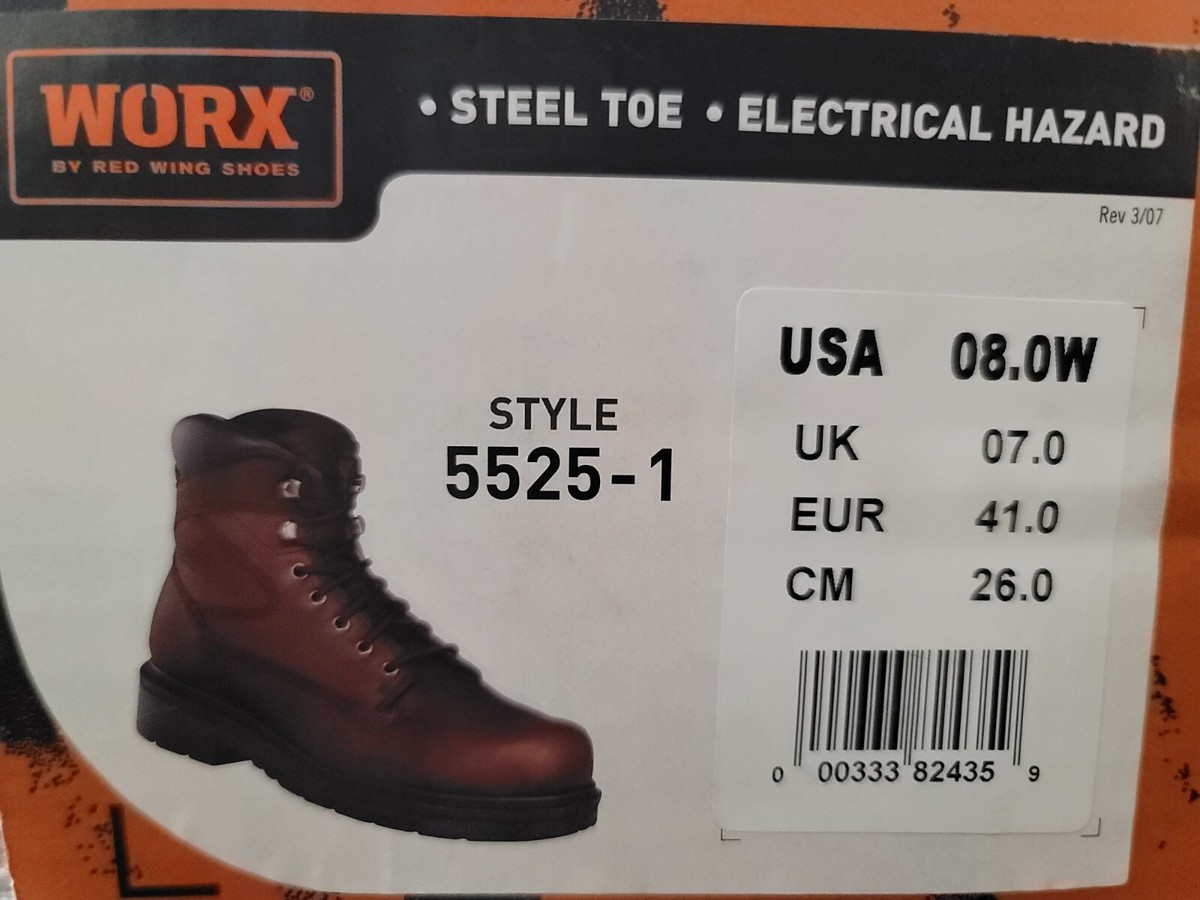 Worx by Red Wing Brown Steel Toe Boots Size 9 NEW Worx by Red Wing Brown Steel Toe Boots Size 9 NEW main image 2
