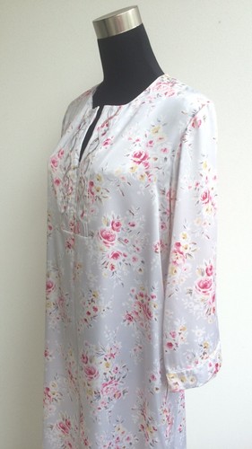 Oscar De la Renta Blue Floral Long Kaftan Caftan New w/Defect Size S (DR 136) - Picture 2 of 4