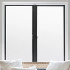 rabbitgoo Privacy Frosted Window Film Matte White Static Cling Sun Blocking
