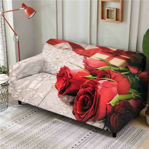 Rose Passbook Line Stretch Sofa Cover Lounge Couch Slipcover Recliner Protector - 第 1/11 張圖片