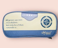 Navy Style Classic Retro Zipper Large Capacity School Pencil Case Bag School