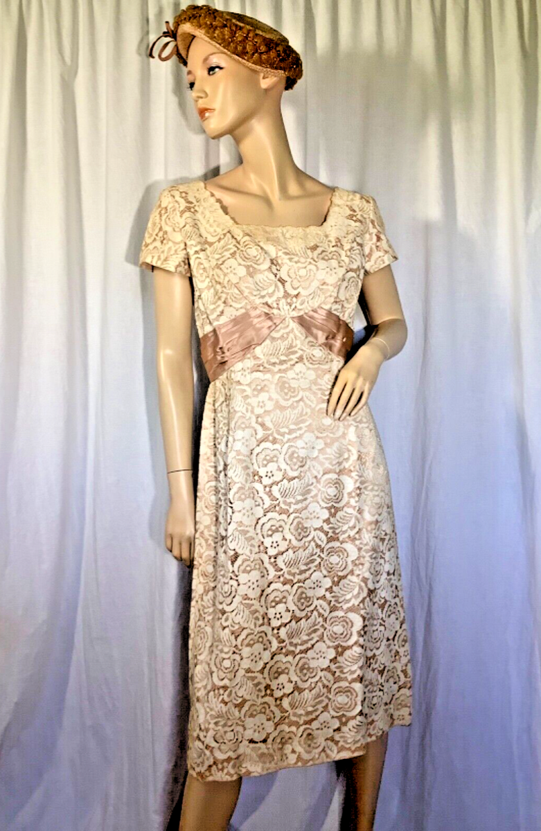 Ameri　SLENDER LACE DRESS Ameri VINTAGE SLENDER LACE DRESS Mサイズ Vintage lace sheath dress