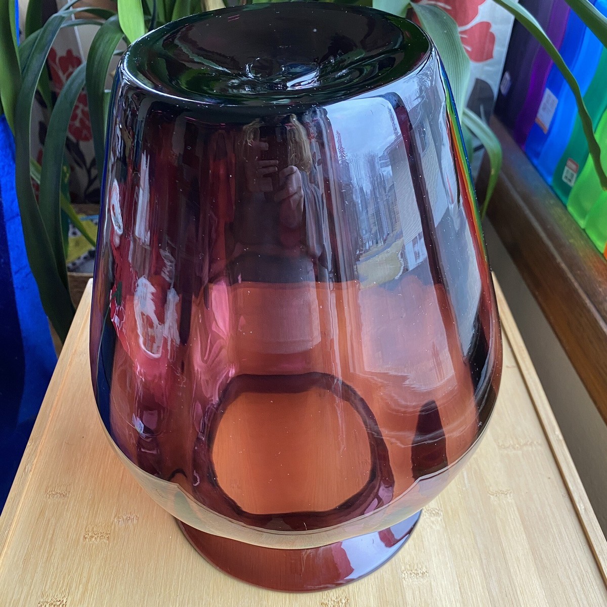 Blenko 827L Amethyst Purple Hand Blown Glass Floor Vase Sticker | eBay