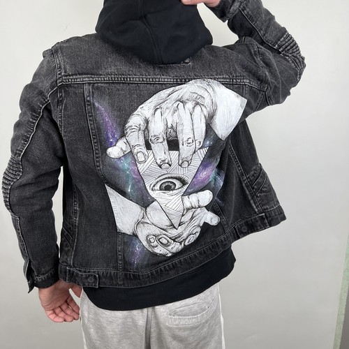 painted denim jacket mens