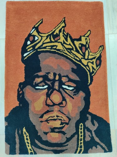 Hand Tufted Rug for Kids Teens 2 x 3 100% Wool The Notorious BIG Biggie Smalls - Picture 23 of 24