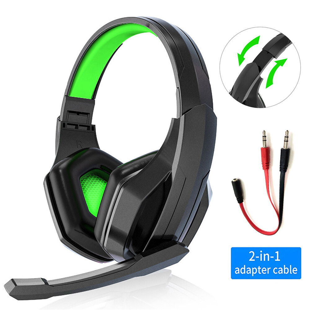 Gaming Headset with Mic for PS5 PS4 xBox Series Switch PC, Wired 3.5mm Black-image