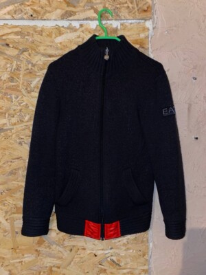 Armani High-Neck Zip Bomber Jacket Coat Big logo EA7 Streetwear