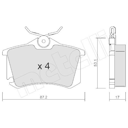 Kit de plaquette de frein Metelli 22-0100-5 pour frein à disque Audi et VW