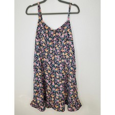 Old Navy Blue Multi Color Floral V-Neck Smocked Back Summer Dress XL