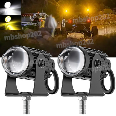 Pair Mini LED Work Light Amber White Spot Pods Fit Polaris RZR Can-am Maverick