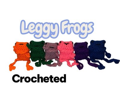 Crochet  amigurumi  green leggy frog stuffed animal toy