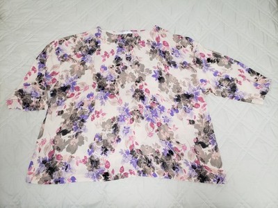 J. Jill NWT 3X Blouse Beige Floral