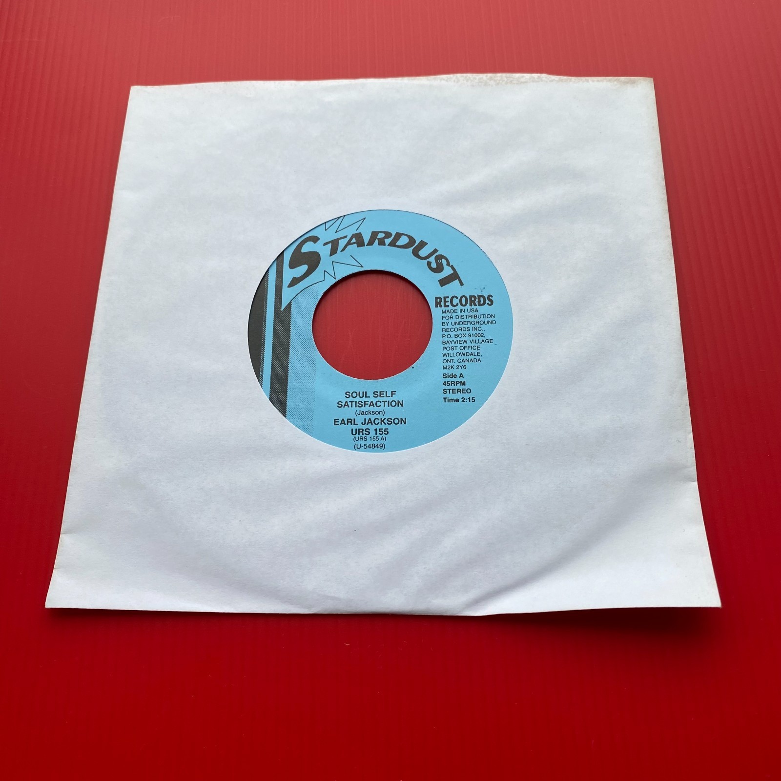 EARL JACKSON Soul Self Satisfaction 1987 7" vinyl single Promised Land Buddy Lam