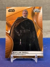 2025 TOPPS STAR WARS SMUGGLERS OUTPOST CHROME BLACK  Orange /25 BAYLAN SKOLL