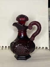Vintage Avon 1876 Cape Cod Collection Cruet with Skin So Soft Bath Oil Full Ruby