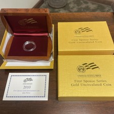2010-W Unc $10 Gold Jane Pierce First Spouse BOX OGP and COA (X-65) NO Coins