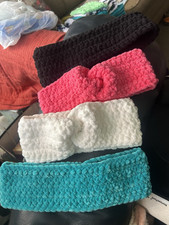 Homemade Crochet Multicolor Acrylic Yarn Headbands Women Teens Variegated