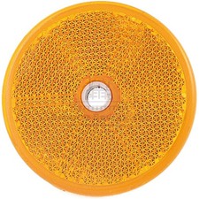 Round Yellow Reflector 60mm with 6mm Hole Impact-Resistant Base