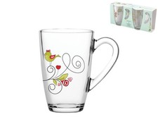 Confezione 2 Tazzoni Mug In Vetro Marca Pasabahce Modello Cherie 32 Cl