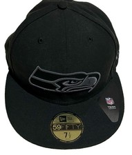 NEW Authentic New Era NFL Seattle Seahawks Black Gray 59Fifty Fitted Hat