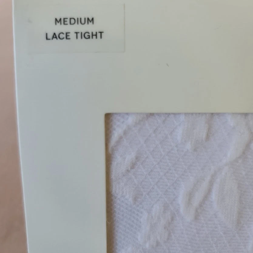 Medias florales de encaje Anthropologie para mujer talla M crema hechas en Italia coquetas NUEVAS Foto 4 de 4