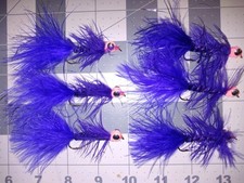 #2 lead eyed Purple Egg Sucking Leech.  6 each salmon steelhead trout Alaska fly