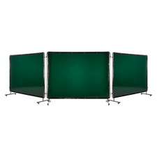 VEVOR Schwei&szlig;schutzwand 3-teilig Schwei&szlig;vorhang Schutzvorhang 174x234cm Gr&uuml;n