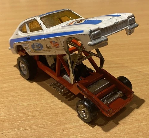 Vintage Corgi Whizzwheels  Ford Capri Santa -pod Gloworm  Die Cast Model