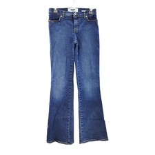 Moschino Donna Flare Leg Jeans Mid Rise Medium Wash Blue Denim Womens Size 28