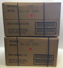MRE Case A/B, Menus 1–24, Sealed Military Ready To Eat Meals (INSP 2024)