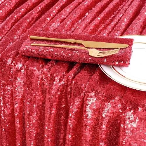 Sequin Tablecloth 60x102 Inch Red Tablecloth Glitter Table Cloth for Bridal S... - Picture 5 of 7