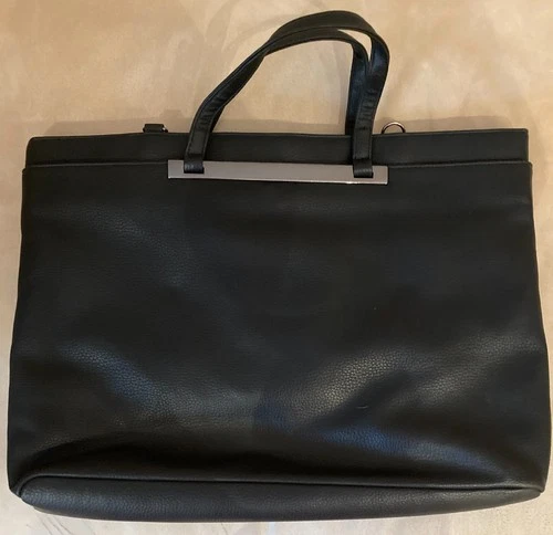 Haut Élégant Porte-Documents Noir 2 Poignées Fermeture 44x30x7,5 Sangle Neuf