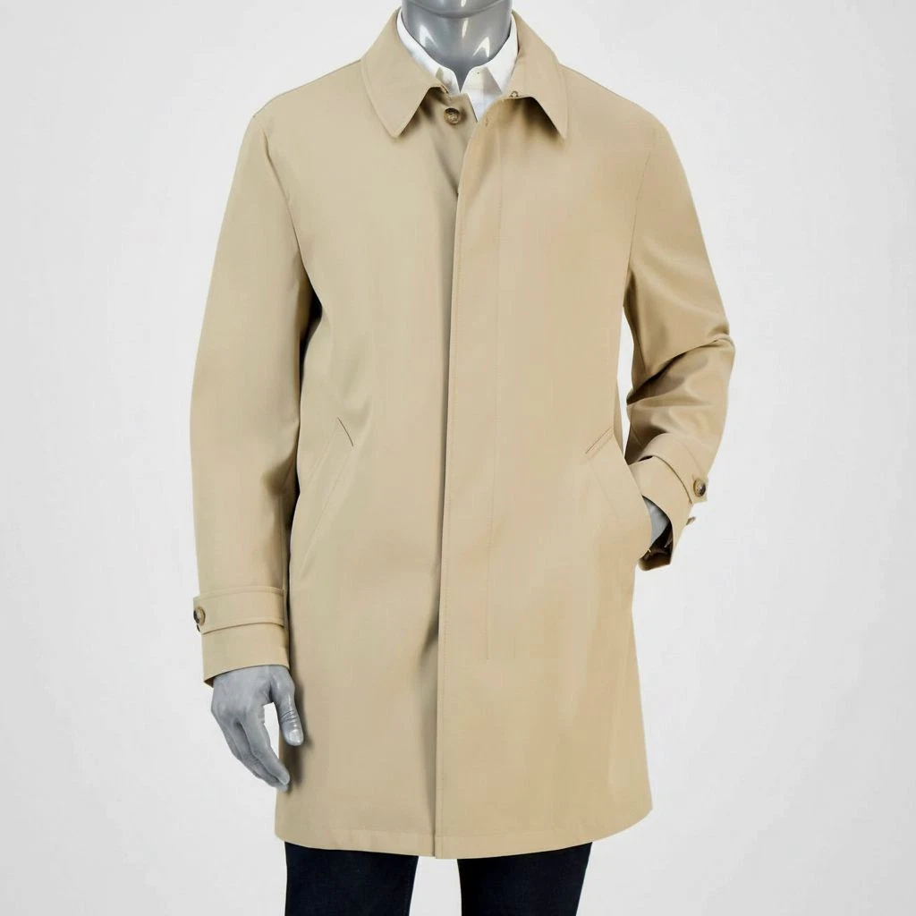 Michael Kors Men's Beige Classic Collar Button-Front Kastanza Rain Coat Size 40R