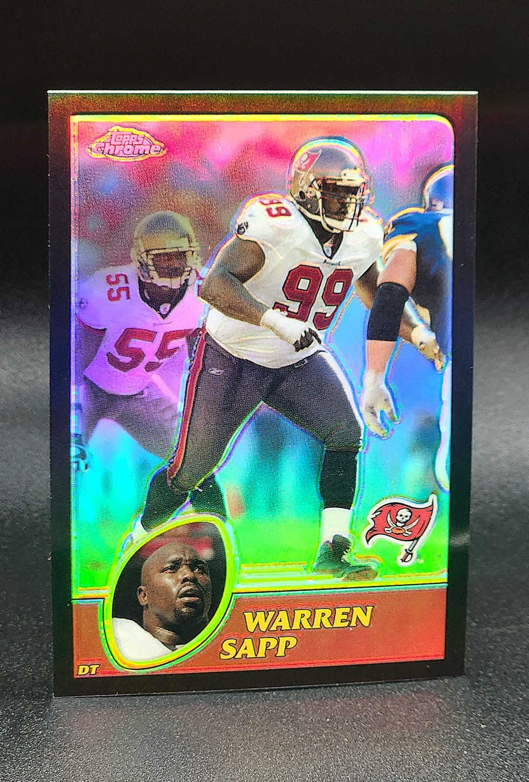 2003 Topps Chrome Warren Sapp Black Refractor SP #/599 Tampa Bay Buccaneers MINT