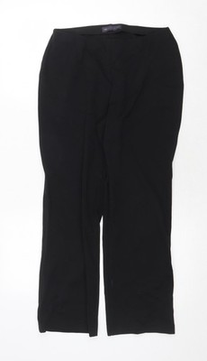 Marks and Spencer Damen Schwarz Polyester Hose Größe 10 Normaler Reißverschluss