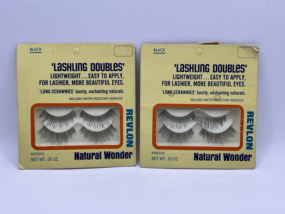 VTG Revlon Natural Wonder LASHLING DOUBLES Black False Eyelashes Movie Prop NOS - Image 2 of 4