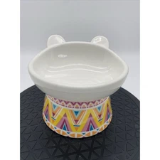 Ceramic Raised Cat Food Bowls Elevated Bowl Persian New