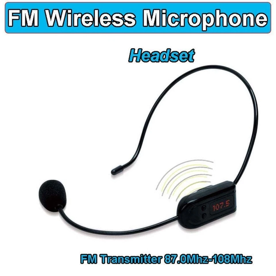 Wireless FM Condenser Microphone Headset, Hands-Free with Rechargeable Batter... - Image 2 of 4