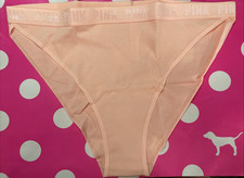 NEW 2019 Victoria's Secret PINK High Leg Rib Bikini Panty L Panties Light Peach