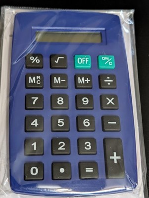 Calculator Pocket size Blue Never Used still sealed Free Tracking 