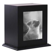 Pet Cremation Urn for Large Dogs, Ashes Photo Box, Wood Keepsake Memorial Urn